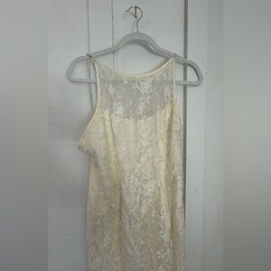 vintage lace dress with low back and beaded straps